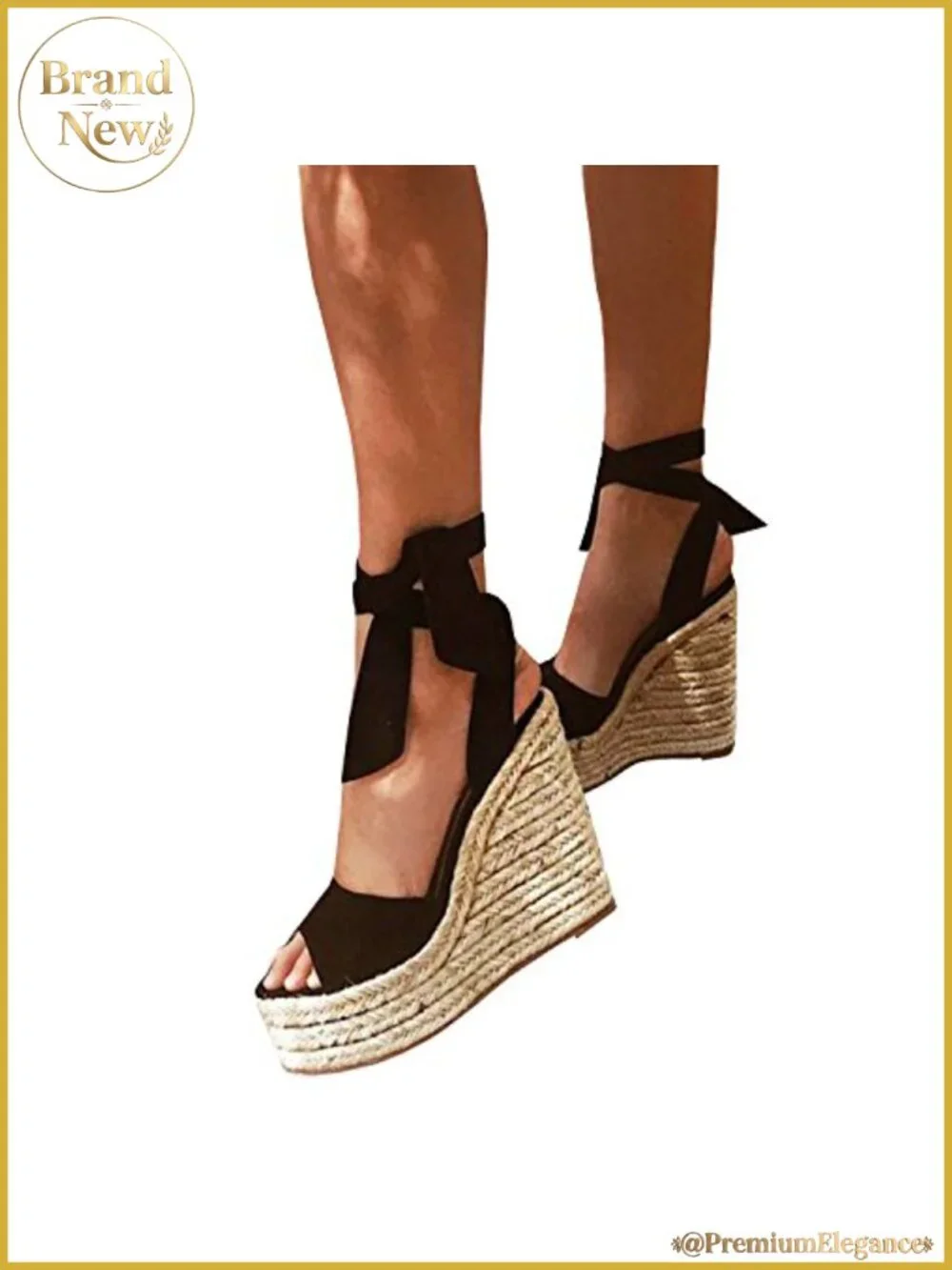 Womens Espadrilles Wedges Sandals Open Toe Lace Up Platform Ankle Strap